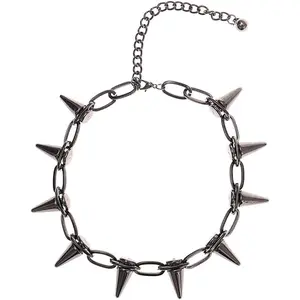 Spike Chokers for Women Choker Goth Necklaces Mens Chain Choker Collar Punk Streetwear Handmade Adjustable Vintage Rivet Jewelry