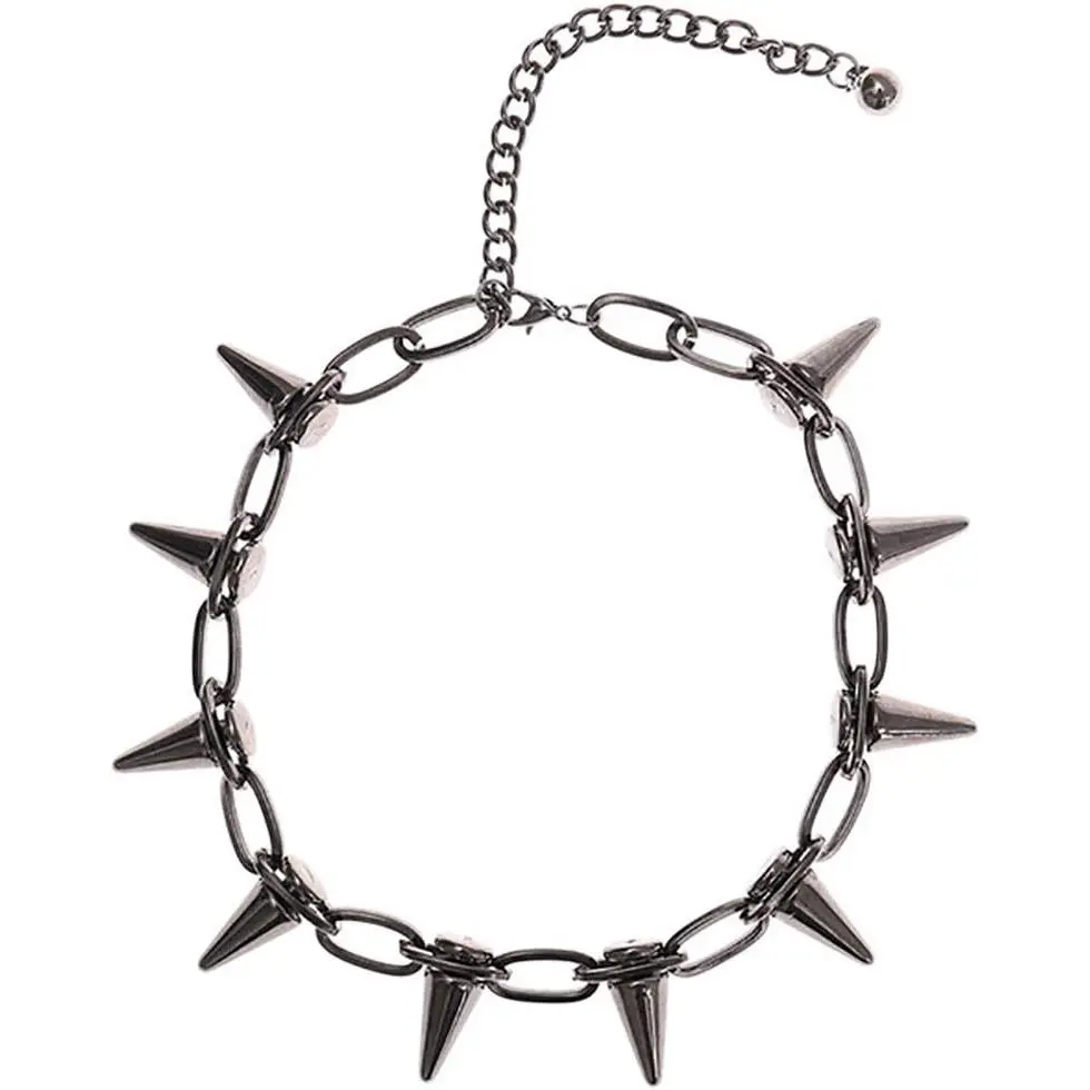 Spike Chokers for Women Choker Goth Necklaces Mens Chain Choker Collar Punk Streetwear Handmade Adjustable Vintage Rivet Jewelry