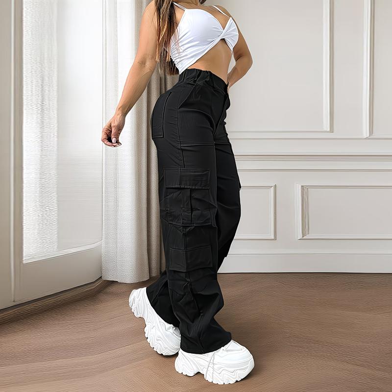Women's Cargo Work Pants - Straight Leg, Multi-Pocket Bottoms for Outdoor Cycling, Hiking | Women's Work Clothes, Cargo Pants Women