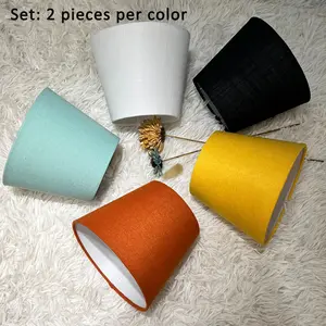 2pc Linen Cylinder Lampshade, Small and Beautiful, Multiple Colors Available, Ideal for Dining Room, Study, Office, Bedroom, Hotel Room Decor