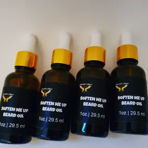 Soften Me Up Beard Oil - 1oz 29.5ml Softening Formula for Beard Care Essential Product with Amber Bottle and Yellow Cap