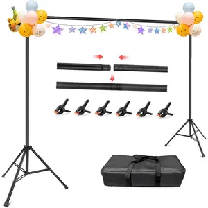 Photo Backdrop Stand, 10x7ft (WxH) Photography Background Stand for Photoshoot, Wedding, Birthday, Baby Shower Parties, Projector Screen, Decoration, Balloons
