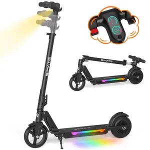 【New】Commugo S7pro Kids Electric Scooter with LED Lights 3 Speed Safe Foldable E-Scooter for Ages 8+ Boys Girls Teens  Adjustable Height 250W Motor for Outdoor Play