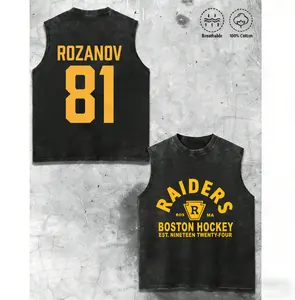 Retro Washed Boston Raiders Graphic Vest Featuring Ilya Rozanov Hudson Williams Connor Storrie Heated Rivalry Soft Cotton Streetwear