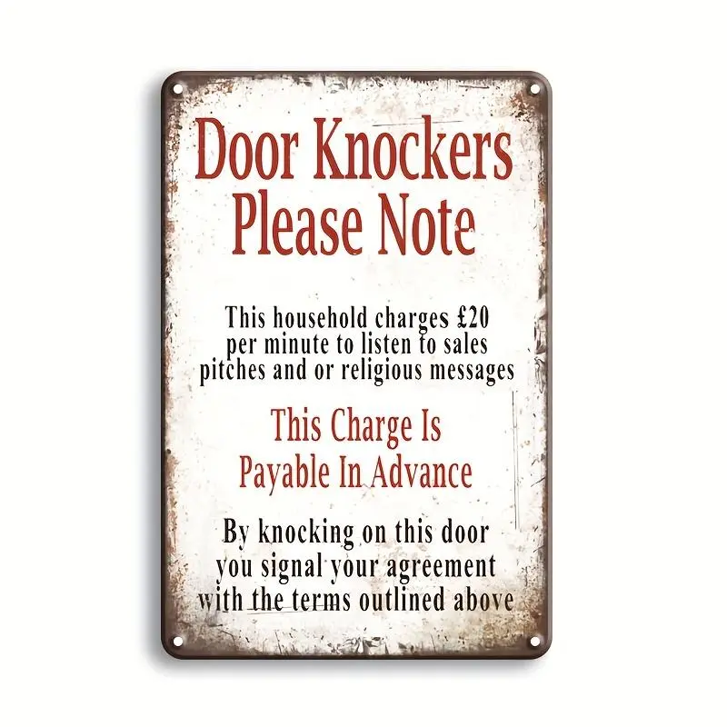 Door Knockers Please Note Lettering Metal Wall Plaque, 1 Count Vintage Humor Letters Plate Hanging Decor, Wall Decor For Garage Cafe Hotel House Office Front Door Yard Porch