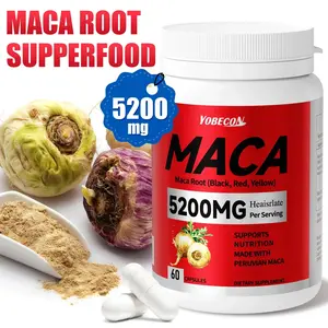 5200mg Tri-Color Maca Root Supplement |   Black Red Yellow Peruvian Maca Powder, Premium Quality. Supports Daily Wellness for Men & Women
