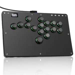 Haute42 Arcade Stick R16 All-Button Arcade Controller 16Keys for PC/Ps3/Ps4//Steam,Fight Stick for Fighting  with Custom RGB & Turbo Functions & Hot Swap Black