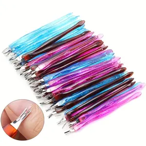 10pcs Dead Skin Nail Edge Dead Skin Pusher Dead Skin Cutter Stainless Steel Metal Head Nail Care Tools Pedicure Care Tool