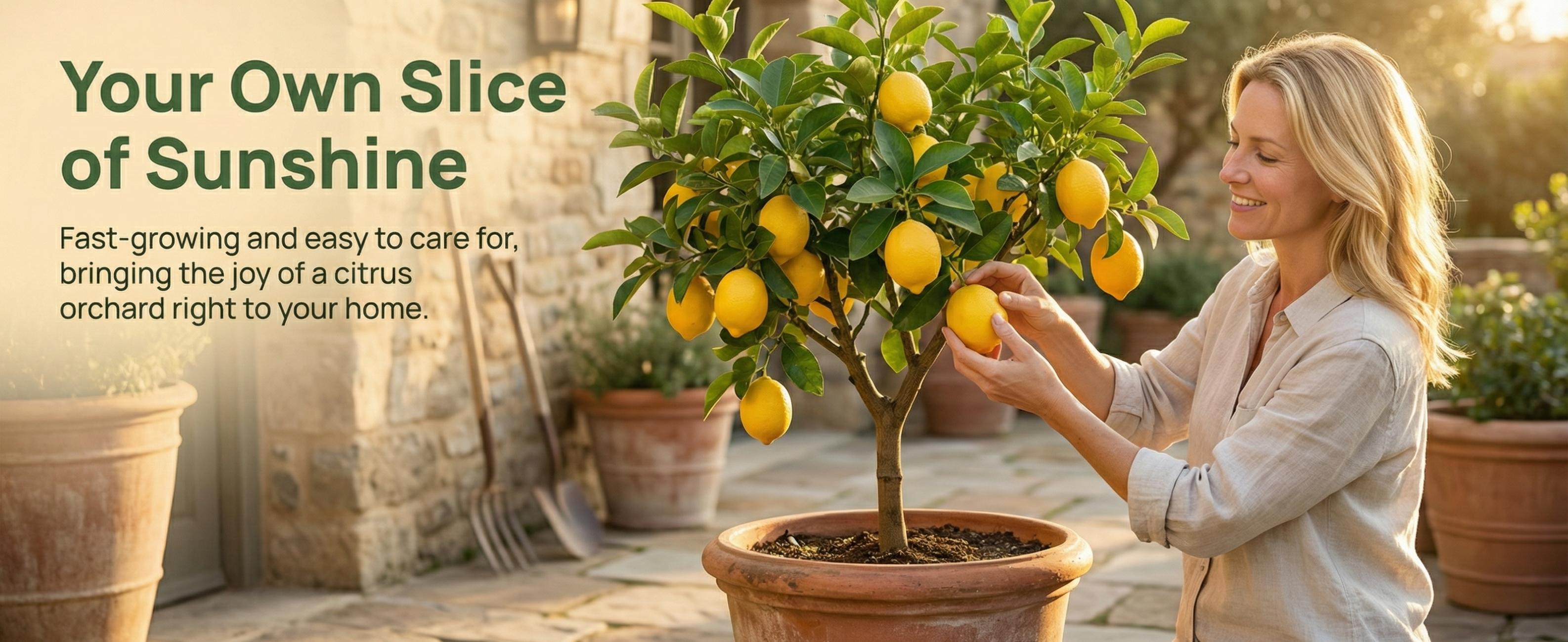 Live Lemon Tree in Pot – Real Citrus Plant for Indoor & Outdoor Use – Fast Growing, Fruit-Bearing Meyer Lemon for Home, Patio & Garden – Low Maintenance, Vibrant Greenery & Gardener Gift