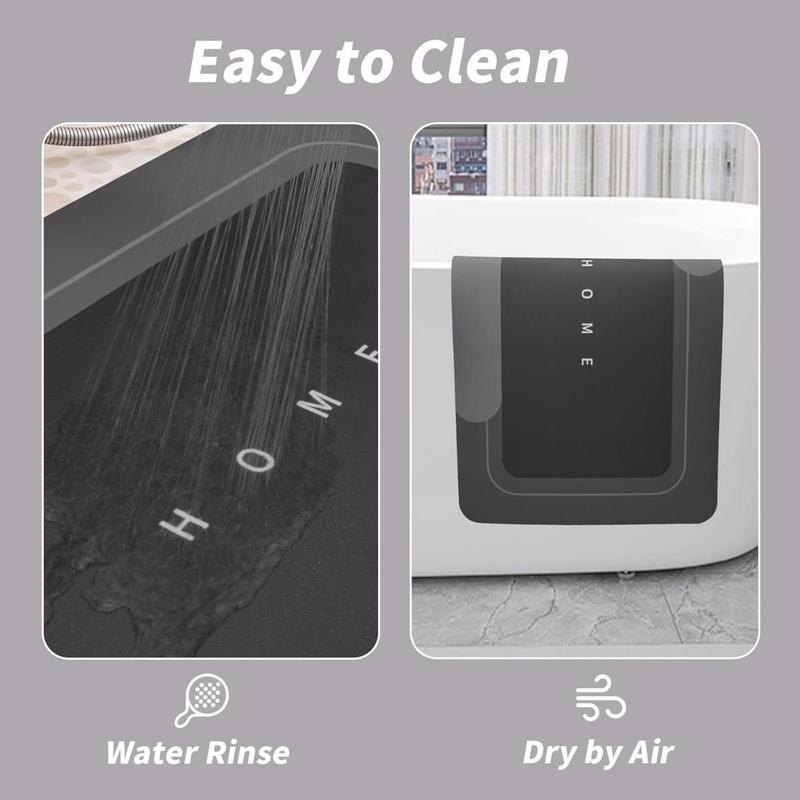 3PCS Absorbent Bath Mat Magic Rug Sets - Quick Drying Non-Slip Rubber Backed Black Mats (16.9''x23.6''+19.7''x23.6''+19.7''x31.9'') for Bathroom Kitchen, Floor Mat