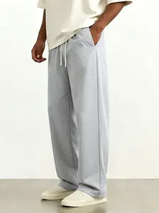 Men’s casual athletic long pants, loose straight cut, versatile knit sweatpants, spring/summer/autumn styles
