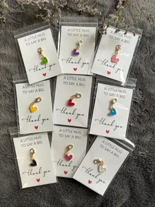 9pcs Heart Pocket Hug Keychain Charm, Key Charms, Gift Idea for Family Friends Co-workers Guests for Wedding, Party, Farewell, Appreciation Token