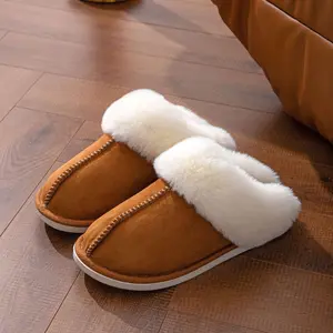 Women’s Suede Slippers Slip On Mini Snow Boots Memory Foam Cushion Cozy Plush Fleece Lined Indoor Outdoor Shoes Anti Slip Soft Warm Comfortable Home Walking Footwear Lightweight Durable Design