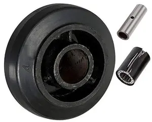 Caster Barn - 4" X 2" Mold-ON Rubber ON CAST Iron Steel Wheel - 300 LBS Cap