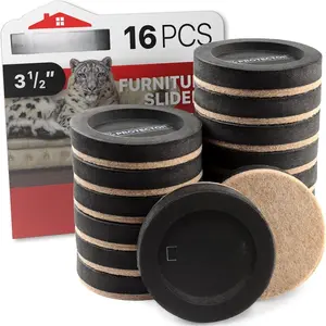 Felt Furniture Sliders for Hardwood Floors  16 count 3  1/2 " - Furniture Slider with  Design - Heavy-Duty Furniture Movers for Hard Surfaces - Felt Sliders - Move Your Furniture Easily!