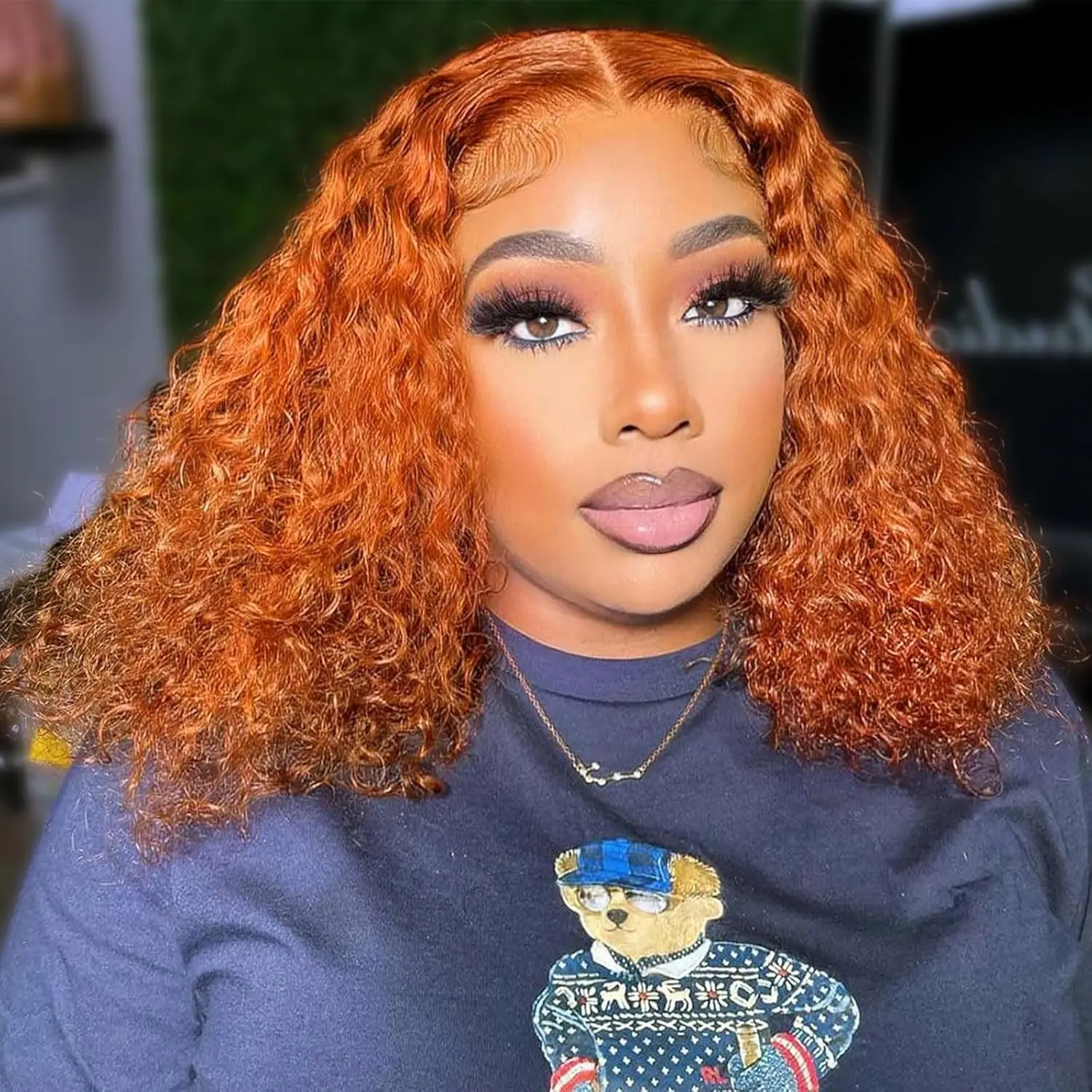 350 Orange Ginger Deep Wave BOB Wig Human Hair 13x4 HD Lace 