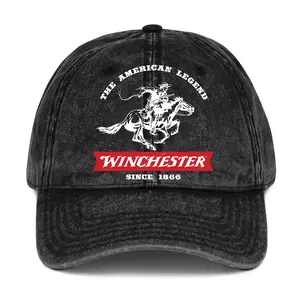 Winchester American Legend Dad Hat, Vintage Washed Baseball Cap, Western Cowboy Rodeo Style Hat, Hunting Shooting Gift for Men, Since 1866