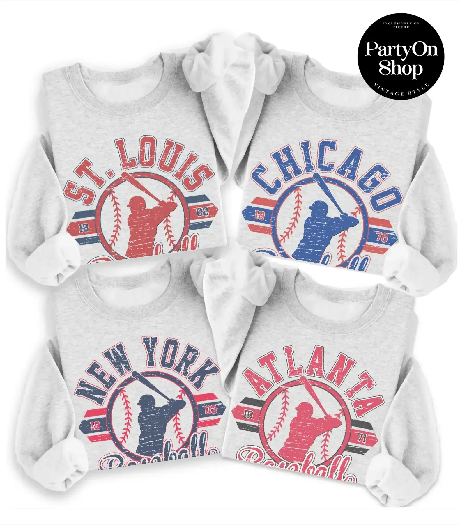 Vintage City Baseball Graphic Sweatshirt, Retro Game Day Unisex Crewneck Pullover