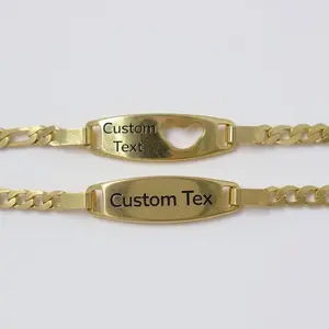 Didiray 14k Gold Plated Custom Bracelet with Fashion Laser Writing Hypoallergenic Personalized Gift for Women Bangle Chain Jewelry