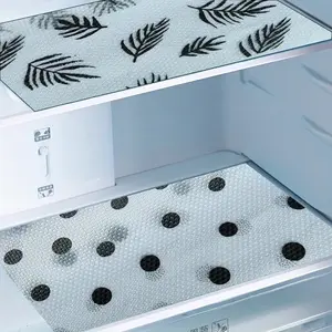 Refrigerator Liners Mats, 4 Pcs/washable & Reusable, Waterproof Oilproof Covers for Shelves, Durable Fridge Mat for Kitchen Use, Refrigerators Mat