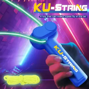 Fun Glow-In-The-Dark String Launcher Toy, Stress Relief Cycle Push Handheld Launcher, Holiday Atmosphere Family Gathering Creative Twisting Rope Toy