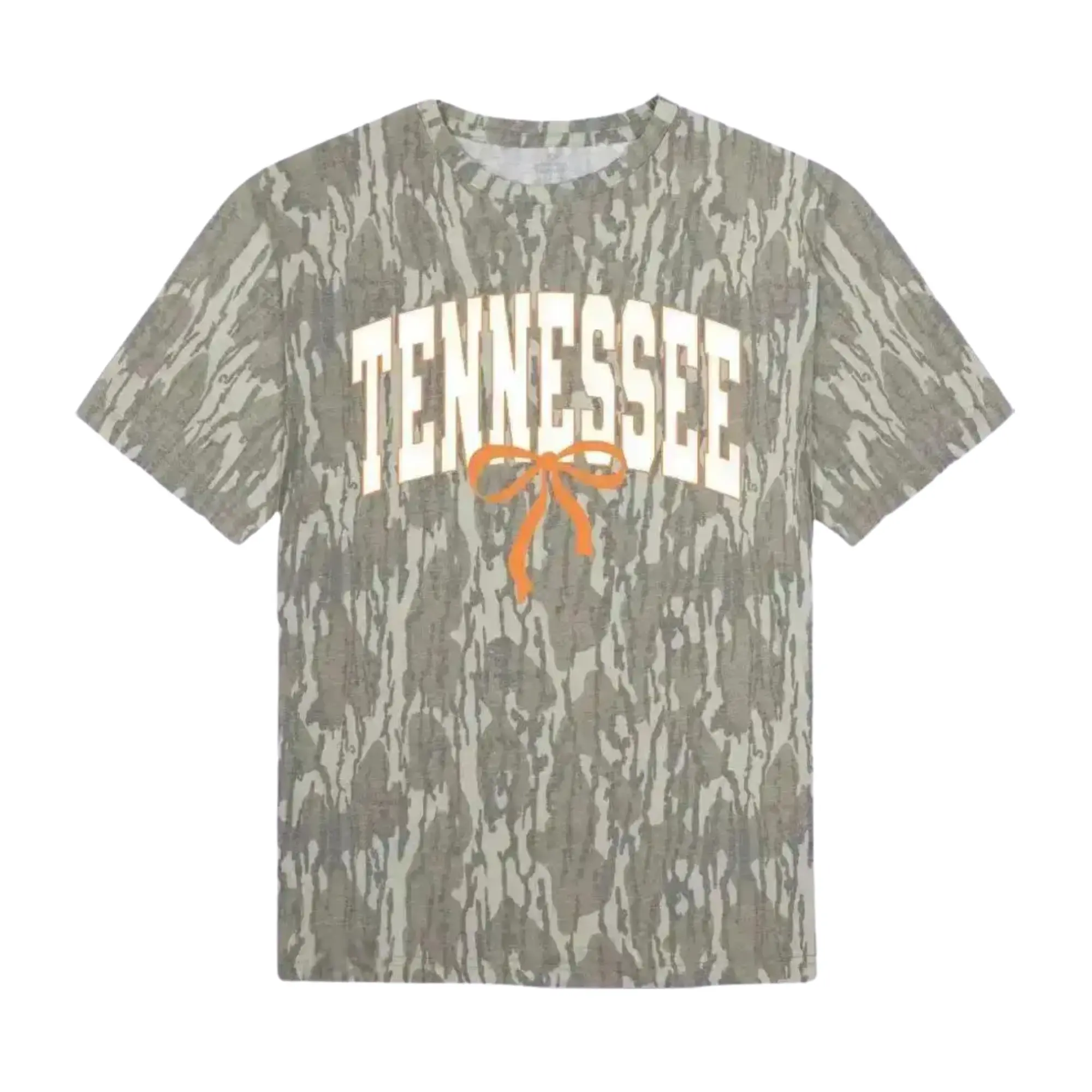 Tennessee Orange Mossy Oak Camo Shirt, Hunting Camo T Shirt for Men Women, Outdoor Short Sleeve Tee, Bottomland Camouflage Shirt, Fishing Camping Casual Top