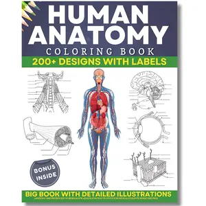 Human Anatomy Coloring Book: 200+ Detailed Illustrations Anatomy & Physiology Workbook for Adults, Medical Students & Nurses Body Labels Enhancing Knowledge
