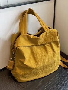 Simple multi-color canvas tote bag, simple design, fashionable and versatile, large capacity, first choice for daily commuting, hand-held sports yoga bag, shoulder crossbody fitness travel leisure bag, Casual Tote Bag