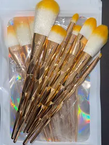Orange Diamond Makeup Brush Set