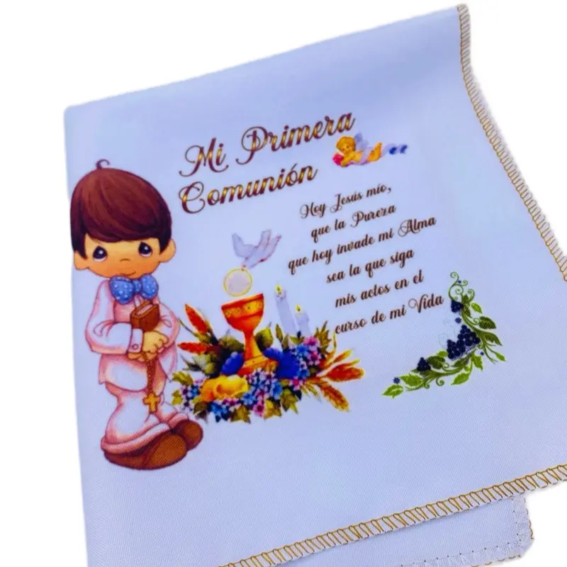 12pcs Disposable First Communion Baptism Ceremony Napkins - 10x10" 100% Polyester Napkin Material, High-Quality Durable Simple Look Tableware, Ideal for Memorable Moments