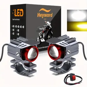 2x LED Spot Light Auxiliary Motorcycle Headlight, Fog Driving Lamp, Enhance Visibility & Safety
