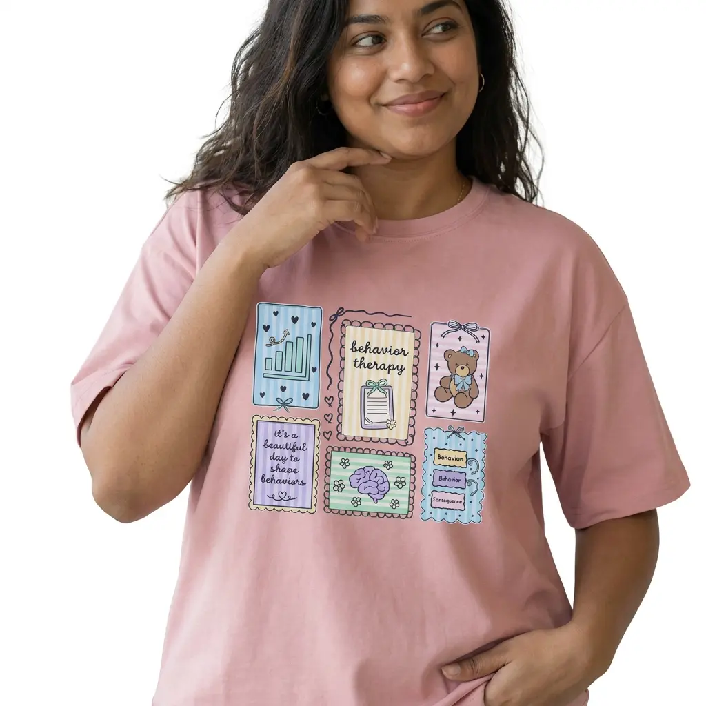 Behavior Therapist Shirt Women Plus Size ABA Therapy Graphic Tee BCBA RBT Top
