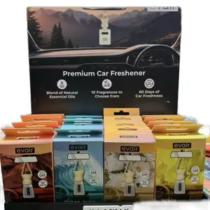 Evair Premium Car Air Freshener Diffusers - Last 60+ Days with Blend of Natural Essential Oils & 10 Scents to Choose From