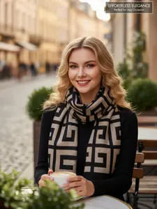 Large Plaid Gingham Print Shawl Scarf, Breathable Skin-Friendly, Multi-Use for Spring Autumn, All Seasons Wear, Perfect New Year Gift