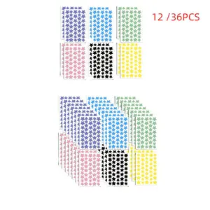 Colorful Bright Star Face Stickers, High-Quality Adhesive for Parties, Dance Events, Holiday Makeup, Temporary Face Painting, Fun Design