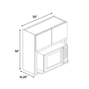 Slim Shaker White - 36 Inch Wall Microwave Cabinets - 30" Width x 36" Height x 16.25" Depth