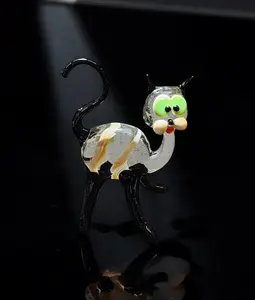 Glass Cat Figurine, Collectible Glass Cat, Murano Quality Gift At A Fraction Of The Price, Handcrafted In Ukraine
