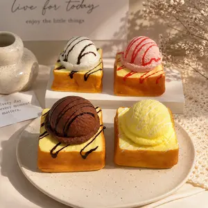 Multicolor Ice Cream Bread Squishy Visually Stunning Realistic Dessert Themed Stress Reliever with Slow Rising Soft Bouncy Texture