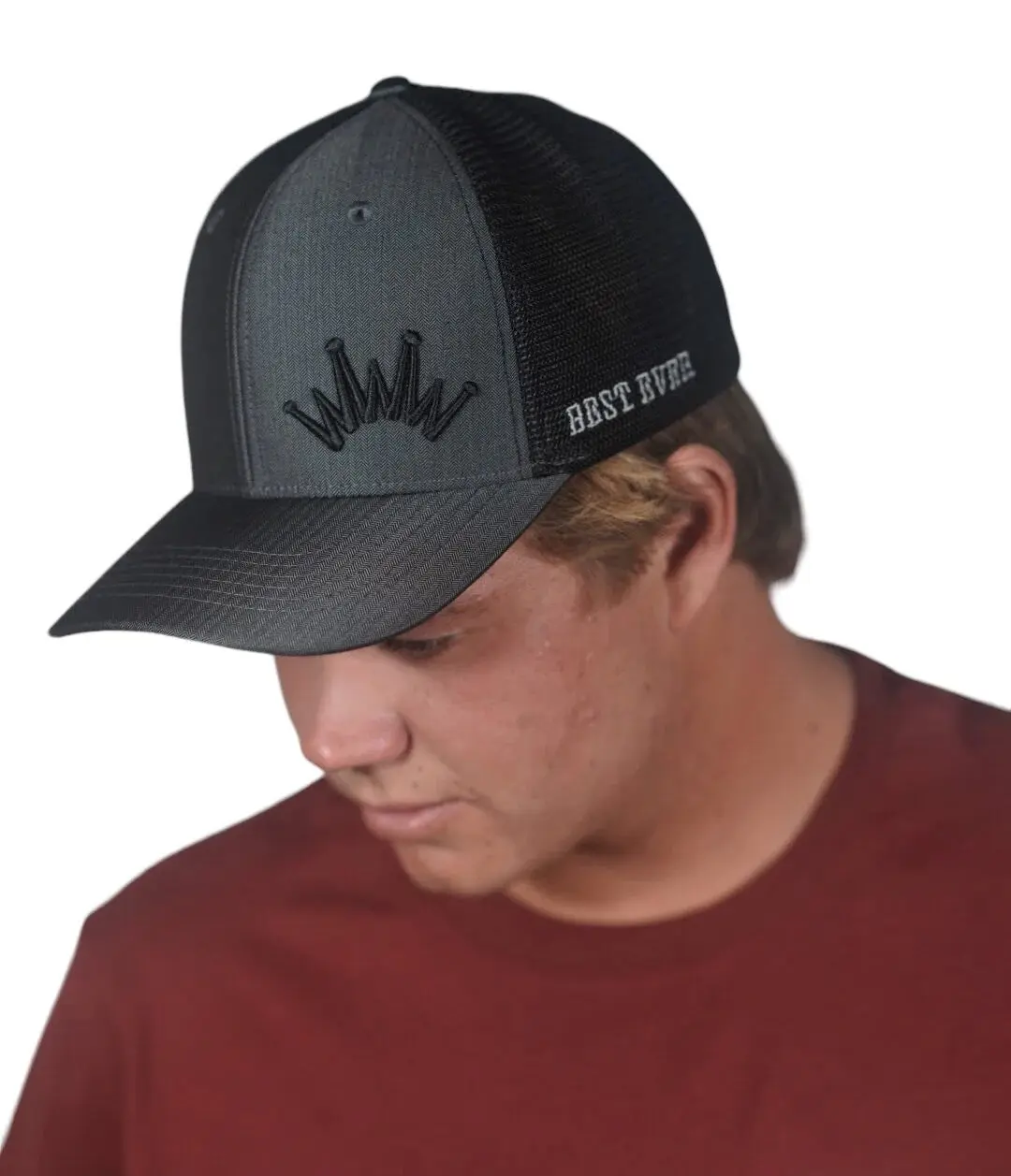 Best Ever Grey Flat Brim Herringbone Ball Cap