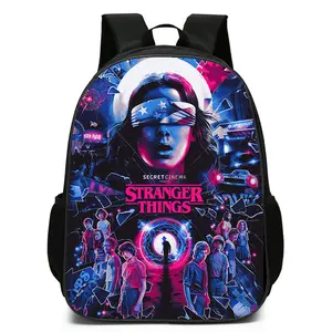 Sstranger 1 1 4xx backpack for school stranger things  Fashionable Polyester Printed Backpack Simple and Elegant, for Teenager