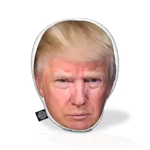 All About Vibe Trump Face Pillow - Custom Shape, Soft & Huggable, Vibrant Prints, Perfect for Any Space, Gift-Ready, Unique Design