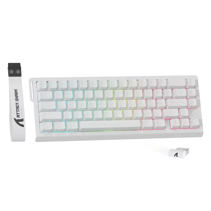 ATTACK GAMING X68PROHE Mechanical Backlit Gaming Keyboard - 2.4G/Bluetooth/Wired Connectivity, 8k Polling Rate, RT0.01mm Rapid Trigger, Magnetic Switches, 0.01mm Dead Zone Adjustment, 8k Coil Cable, 5-Sided Heat Sublimation PBT Keycaps, QMK Web Driver, Ba