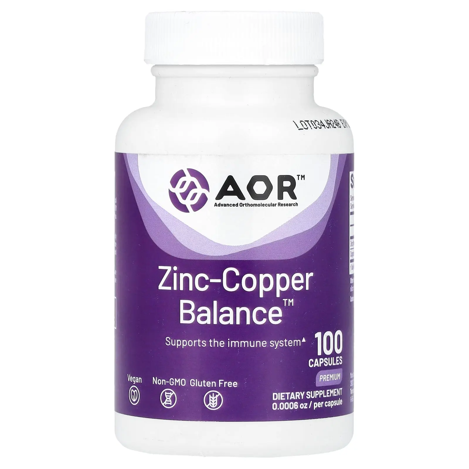 Advanced Orthomolecular Research AOR Zinc-Copper Balance™, 100 Capsules Advanced Orthomolecular Research AOR Zinc-Copper Balance™, 100 Capsules