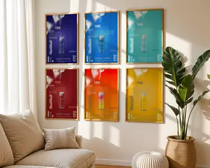 Energy Drink Poster Set, Color Edition Wall Art, Vibrant Minimalist Can-Inspired Prints, Glossy Decor for Dorm, Bar, Gym, Unique Gift for Beverage Lovers
