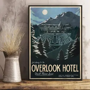 1pc Canvas Poster, The Shining Poster Overlook Hotel Maze Horror Movie Posters Wall Art For Living Room, Wall Decor, Home Room Decor Frameless