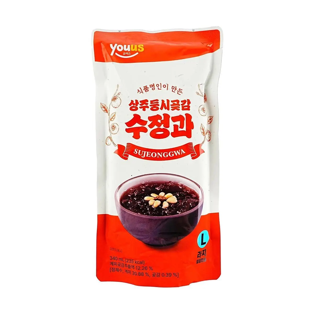 YOU US Korean Cinnamon Persimmon Ginger Tea 340ml - Convenience Store Popular Drink, Soothing Herbal Blend