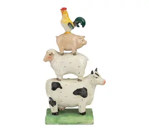 Northlight 11.5" Stacked Farm Animals Outdoor Garden Statue