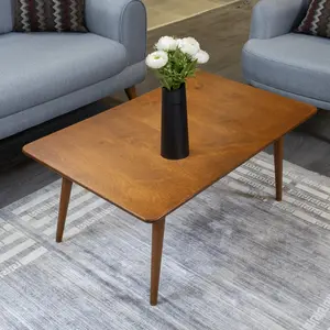 Walnut Wood Rectangle Coffee Tables, Mid Century Modern Rectangular Coffee Table Home Livingroom Furniture, Farmhouse Customizable Tables