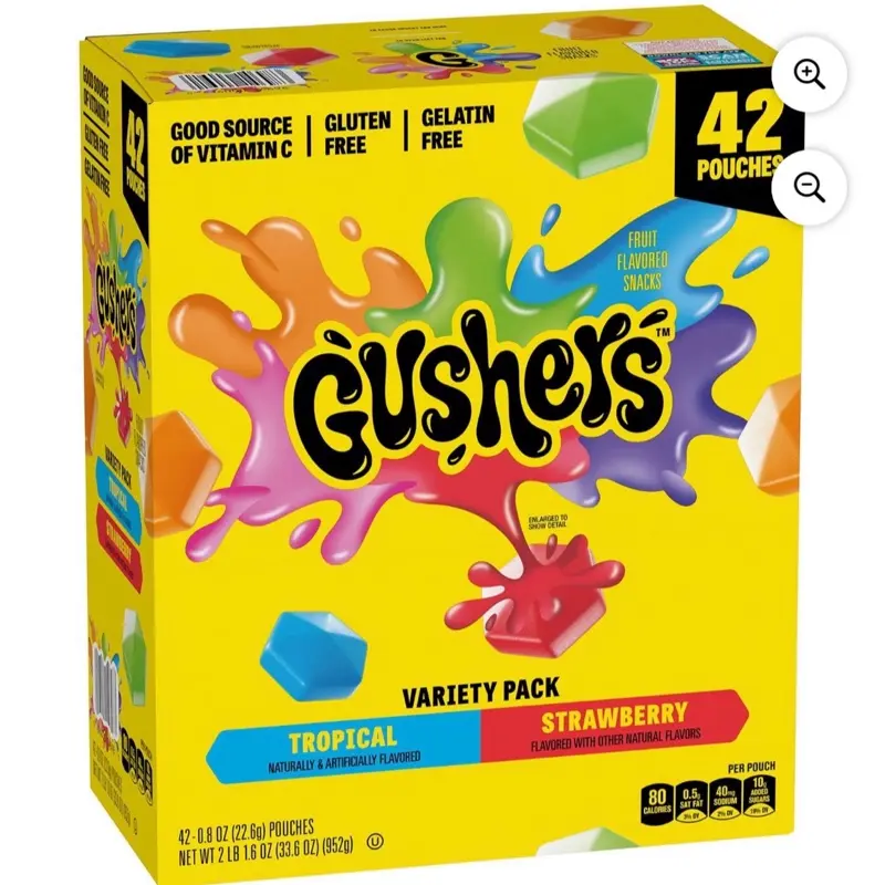 Gushers Strawberry & Tropical Variety Pack Snacks, 0.8 oz., 42 Pack