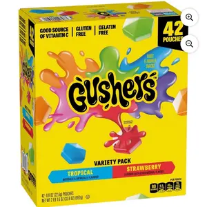 Gushers Strawberry & Tropical Variety Pack Snacks, 0.8 oz., 42 Pack